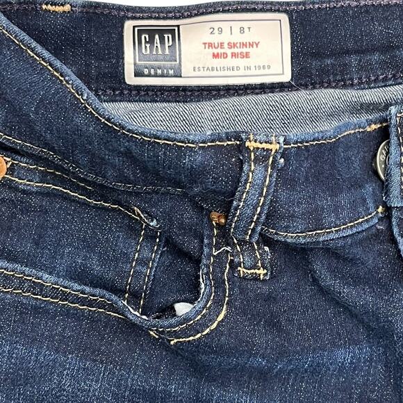Gap Jeans Dark Blue Skinny Mid Rise Womens Size 8 Tall New Without Tags - Picture 5 of 6